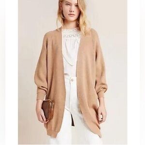Anthropologie Akemi + Kin Petra Open Front Cardigan Camel Tan Dolman size O/S